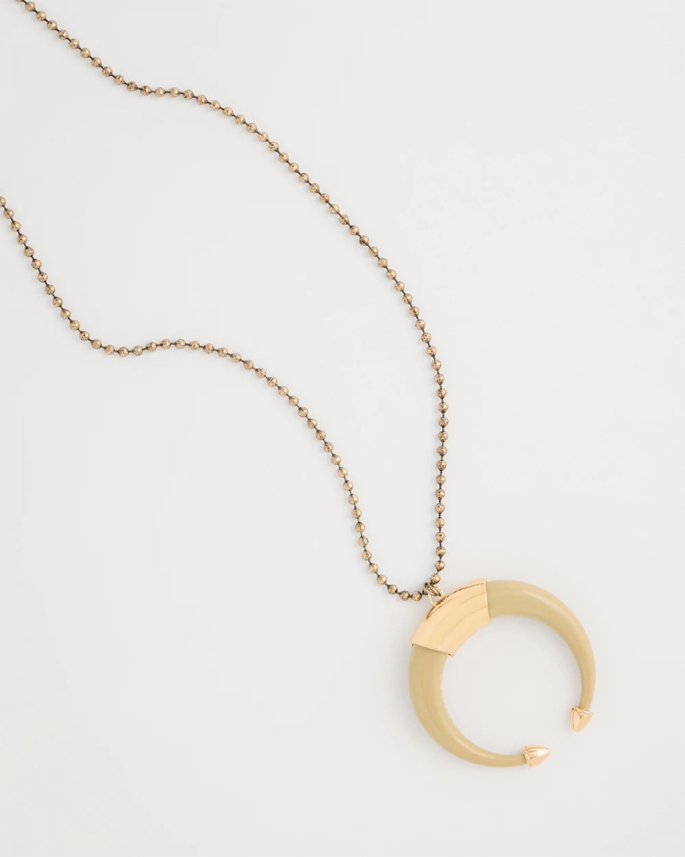 Chico's Long Horn Pendant Necklace Neutral
