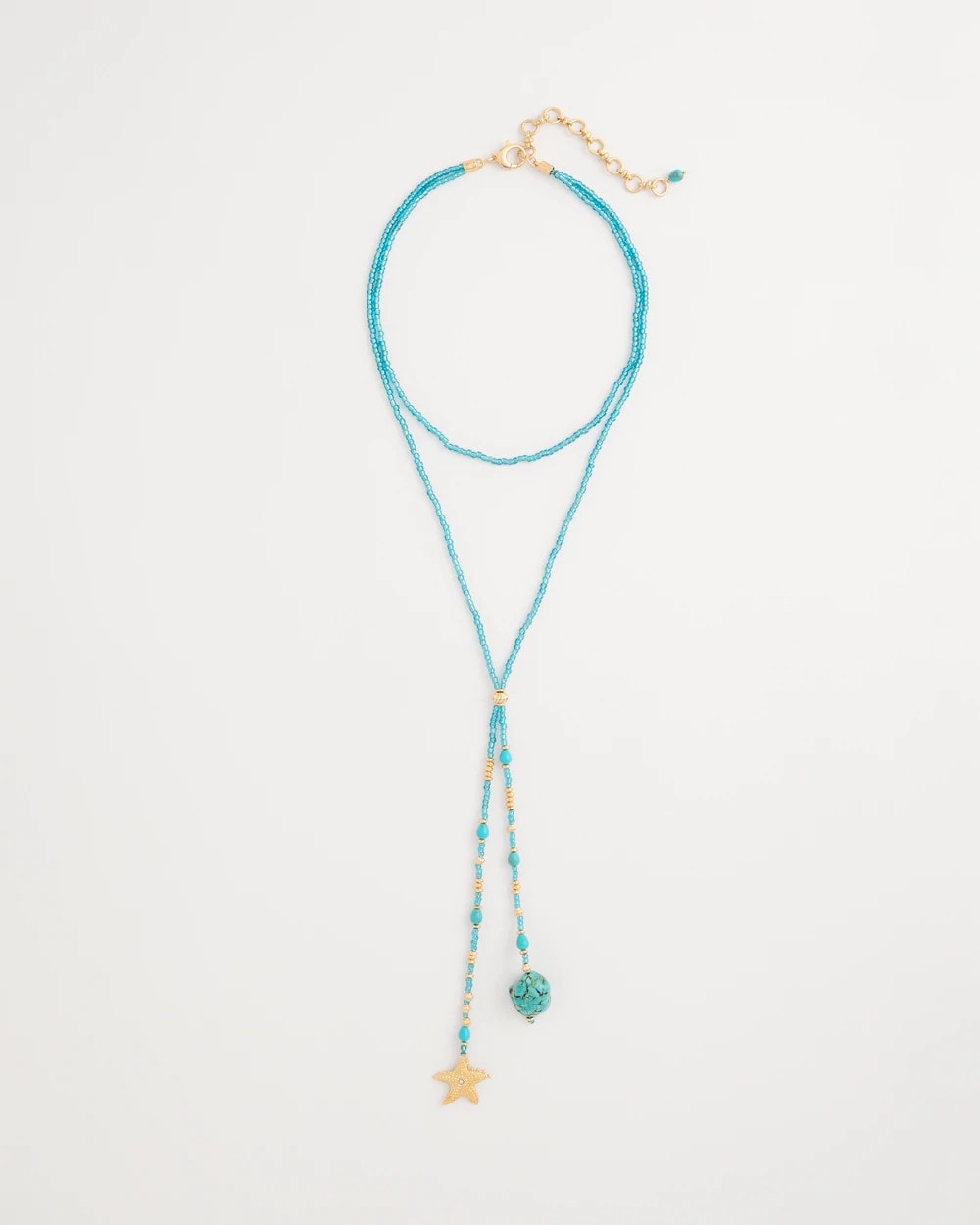 Chico's Genuine Turquoise Stone Y-Necklace Teal