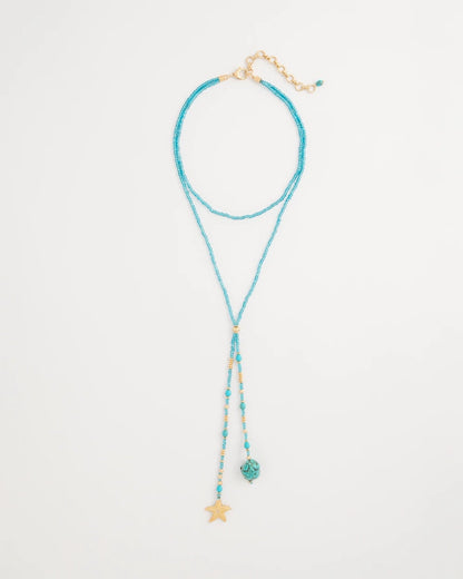 Chico's Genuine Turquoise Stone Y-Necklace Teal