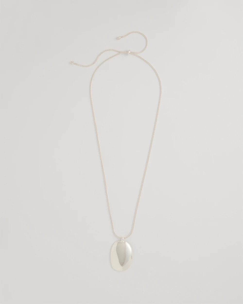 Chico's Adjustable Silvertone Pendant Necklace Silver