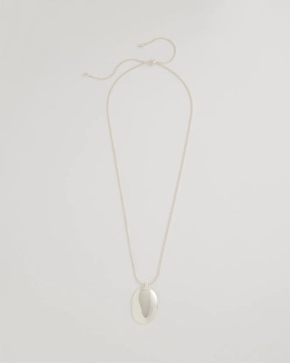 Chico's Adjustable Silvertone Pendant Necklace Silver