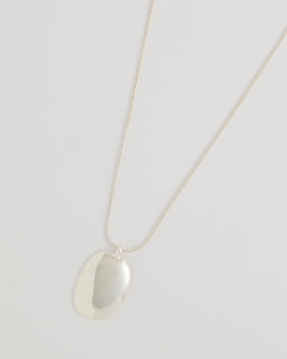 Chico's Adjustable Silvertone Pendant Necklace Silver