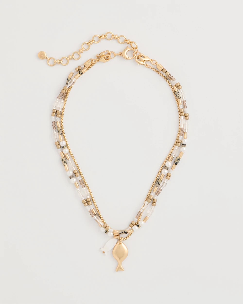Chico's Neutral Jasper Shell Short Necklace Neutral