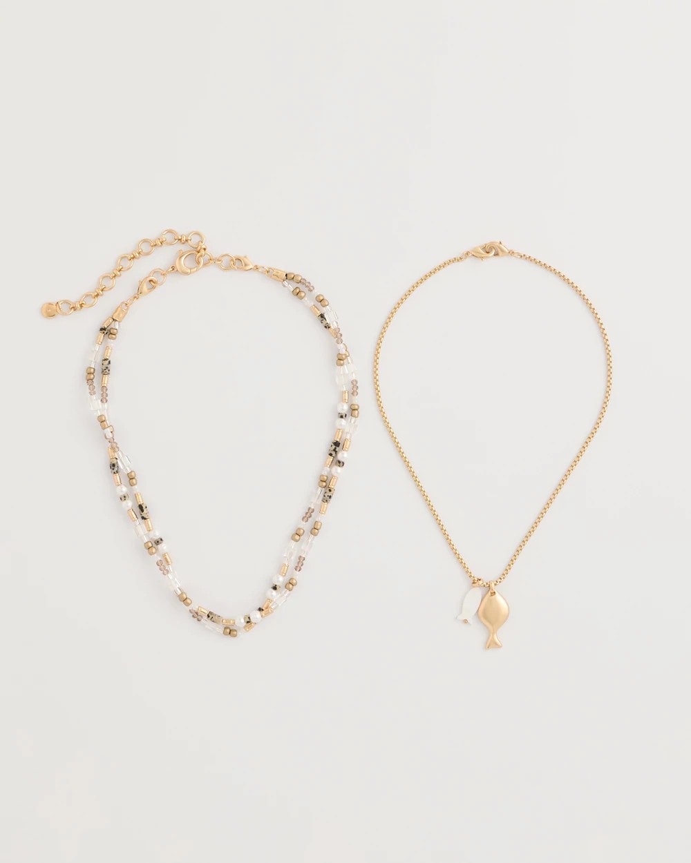 Chico's Neutral Jasper Shell Short Necklace Neutral