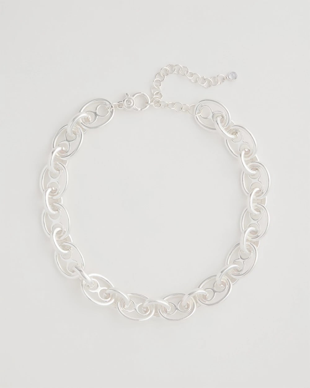 Chico's Mariner Silvertone Link Necklace Silver