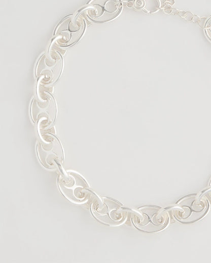 Chico's Mariner Silvertone Link Necklace Silver
