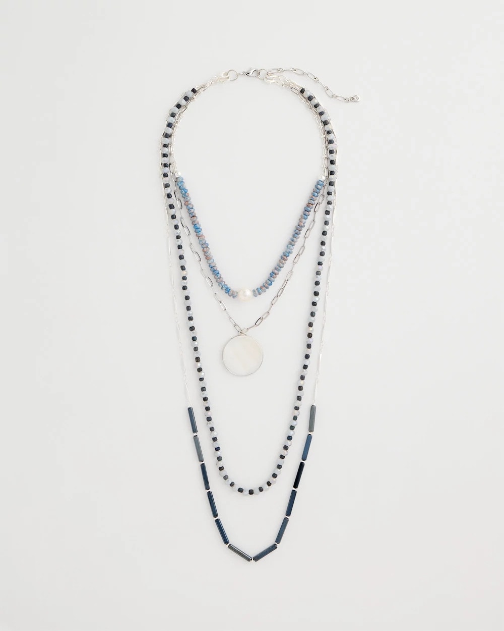 Chico's Siren Pendant Layered Necklace Blue