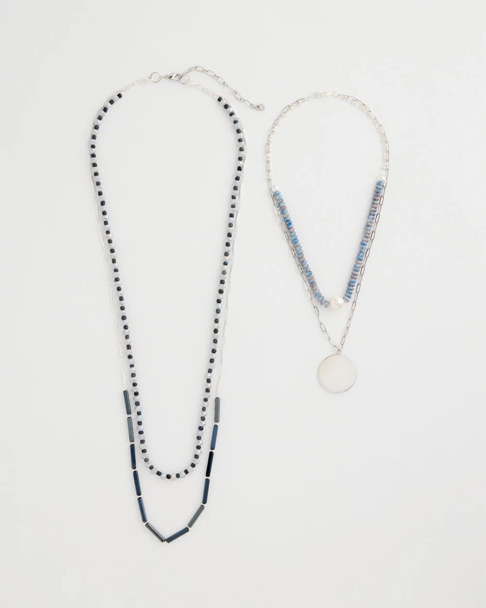 Chico's Siren Pendant Layered Necklace Blue