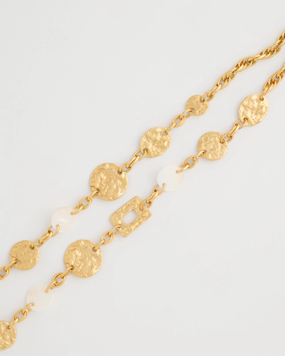 Chico's Pearl Hammered Short Necklace Gold