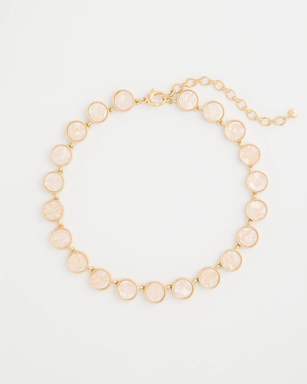 Chico's Pearlescent Rounded Collar Necklace Gold