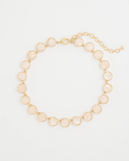 Chico's Pearlescent Rounded Collar Necklace Gold