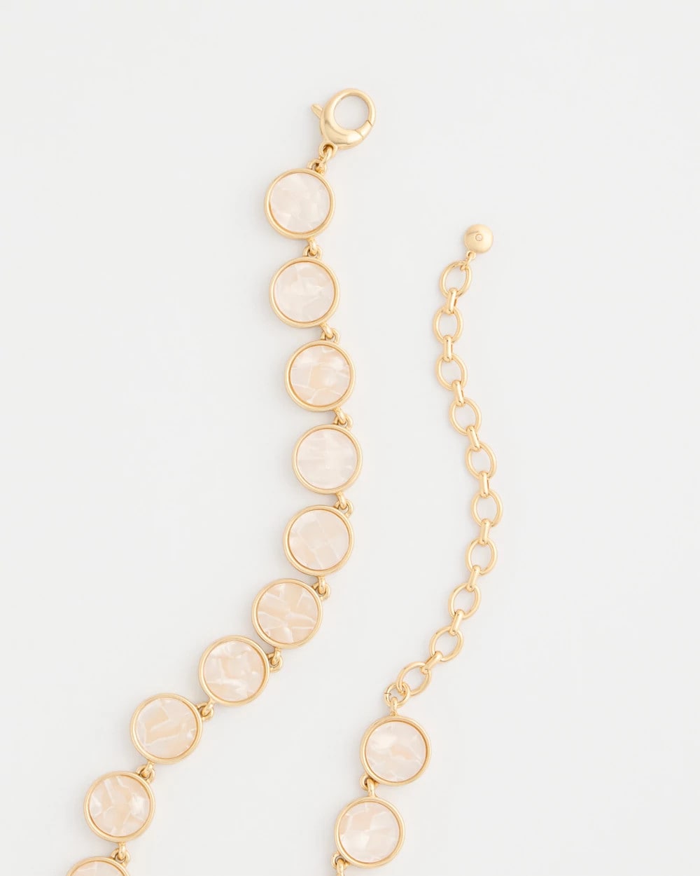 Chico's Pearlescent Rounded Collar Necklace Gold