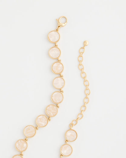Chico's Pearlescent Rounded Collar Necklace Gold