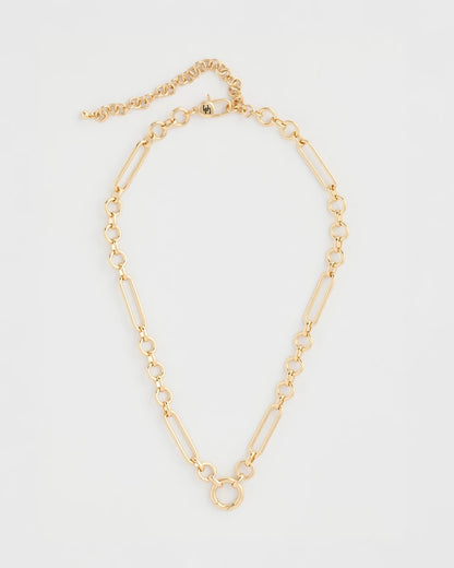 Chico's Shiny Goldtone Novelty Charm Necklace Gold