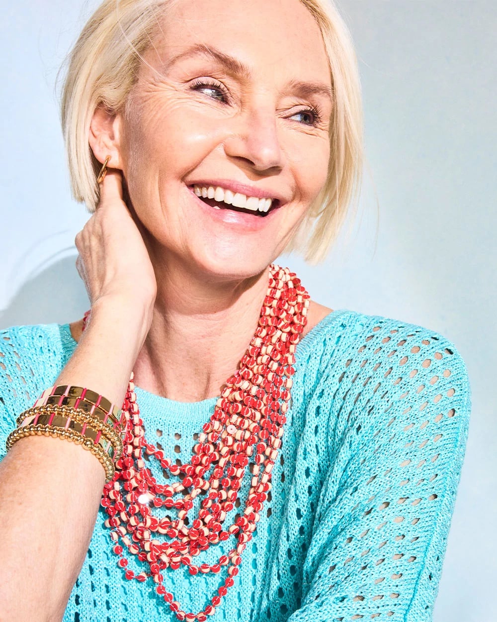 Chico's Coral Multi-Strand Necklace Coral