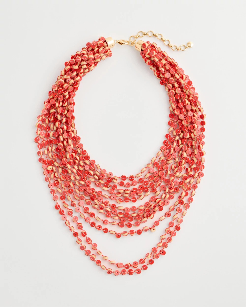 Chico's Coral Multi-Strand Necklace Coral