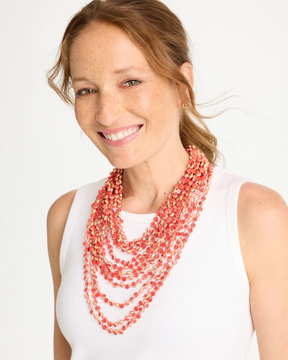Chico's Coral Multi-Strand Necklace Coral