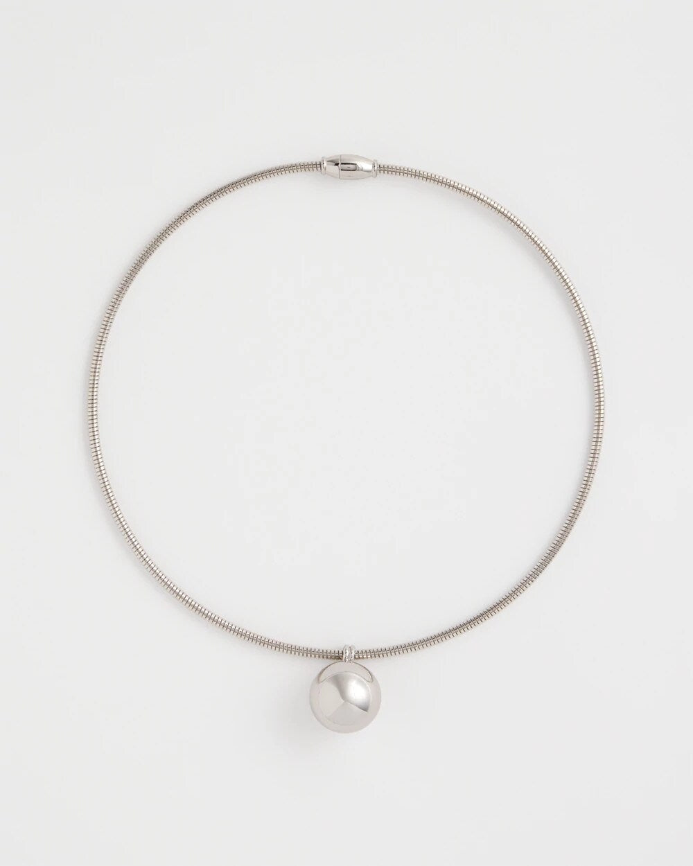 Chico's Silver Bead Collar Necklace Silver