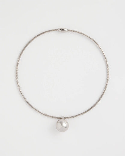 Chico's Silver Bead Collar Necklace Silver