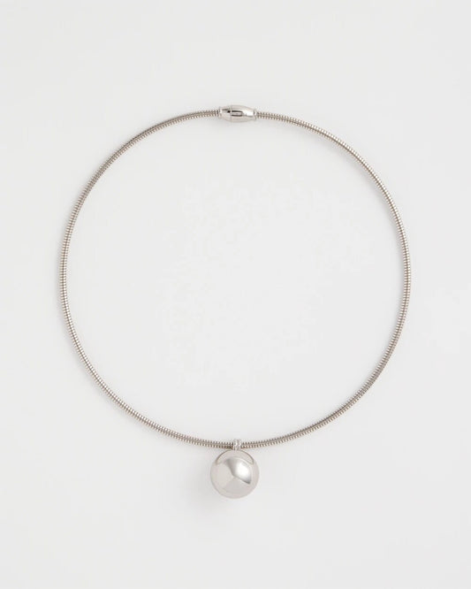 Chico's Silver Bead Collar Necklace Silver