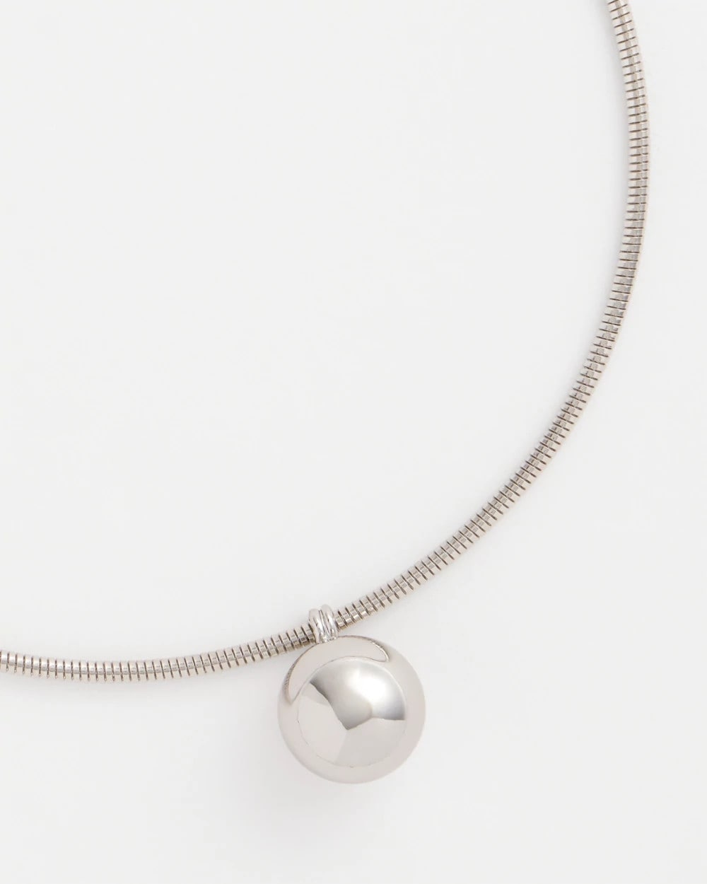 Chico's Silver Bead Collar Necklace Silver