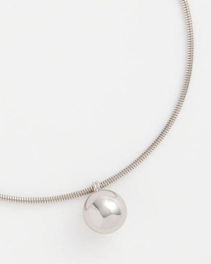 Chico's Silver Bead Collar Necklace Silver
