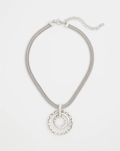 Chico's Silver Short Pendant Necklace Silver