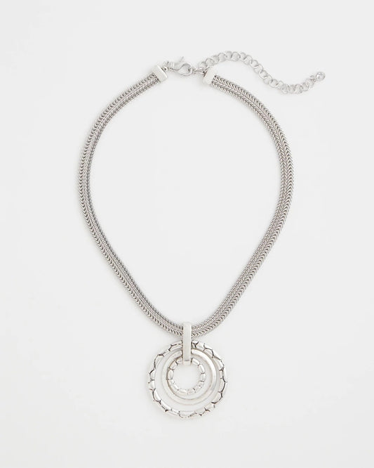 Chico's Silver Short Pendant Necklace Silver