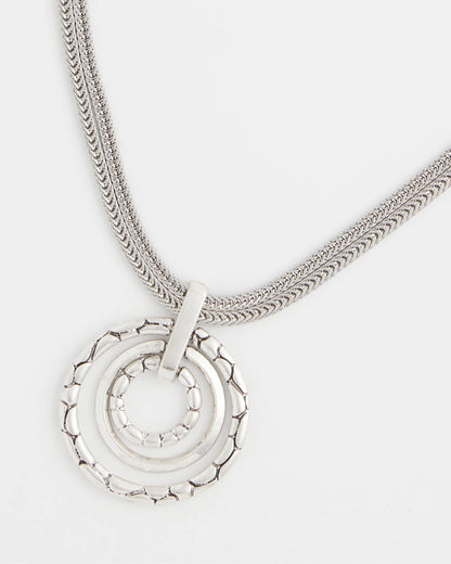 Chico's Silver Short Pendant Necklace Silver