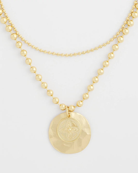 Chico's Short Gold Ball Chain Pendant Gold