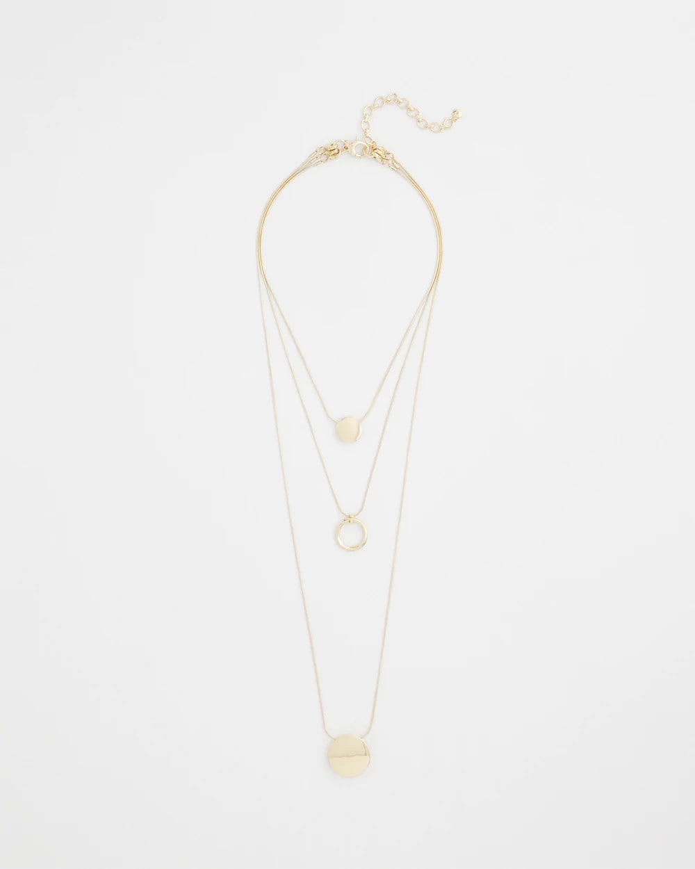 Chico's Gold Triple Pendant Necklace Gold