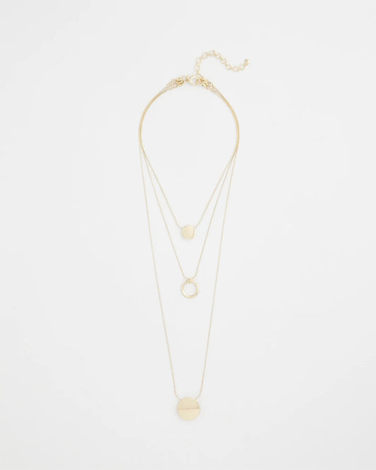 Chico's Gold Triple Pendant Necklace Gold