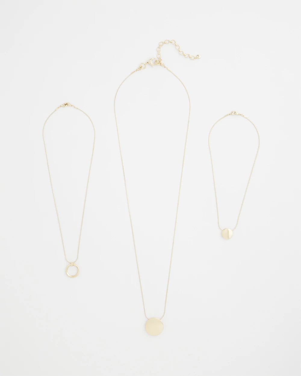 Chico's Gold Triple Pendant Necklace Gold