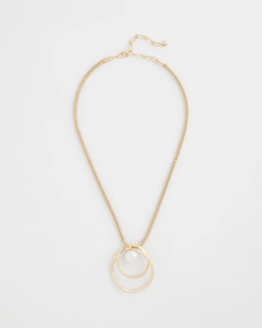 Chico's Pearl and Gold Pendant Pearl