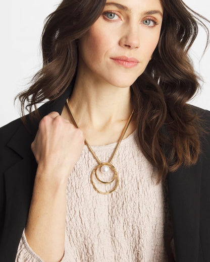 Chico's Pearl and Gold Pendant Pearl