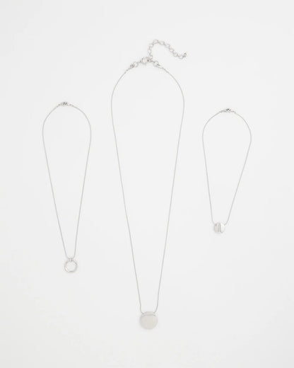Chico's Silver Triple Pendant Necklace Silver