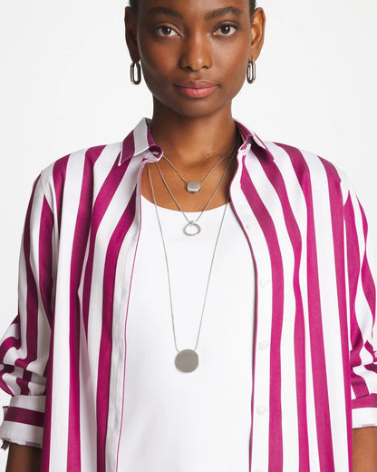 Chico's Silver Triple Pendant Necklace Silver