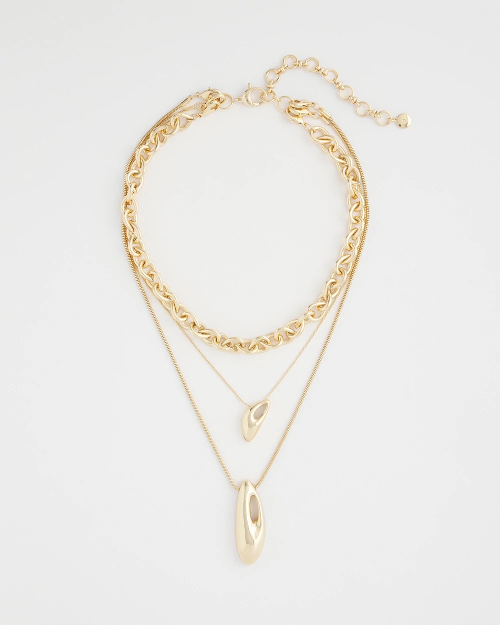 Chico's Convertible Three-Strand Pendant Necklace Gold