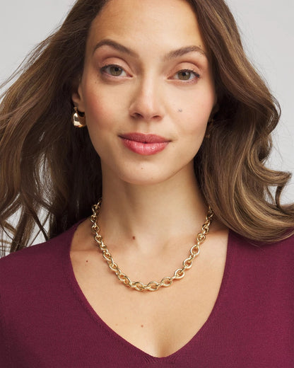 Chico's Convertible Three-Strand Pendant Necklace Gold