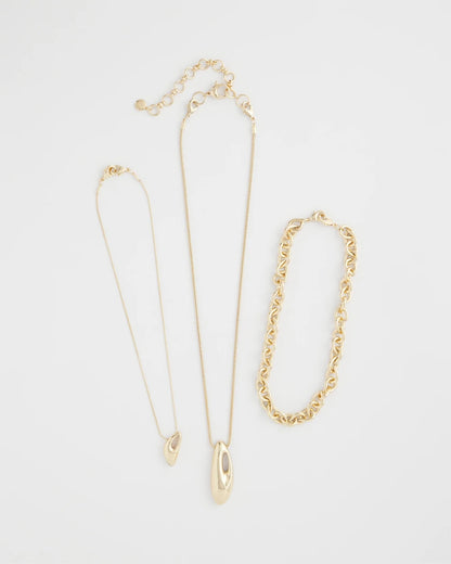 Chico's Convertible Three-Strand Pendant Necklace Gold