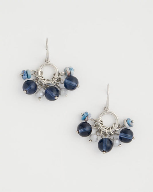 Chico's Sodalite Siren Cluster Earrings Blue