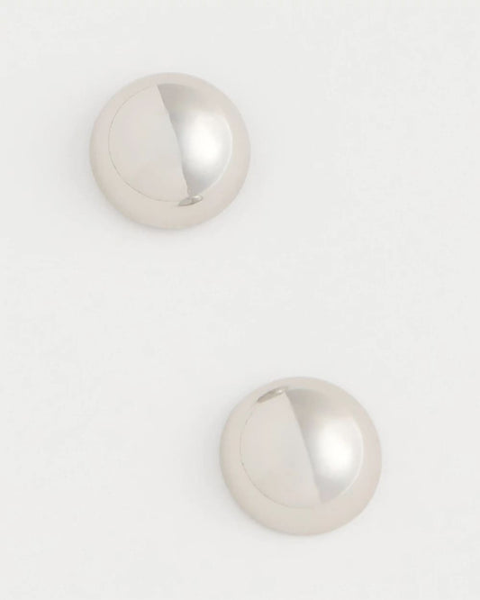 Chico's Mini Silvertone Sphere Stud Earrings Silver