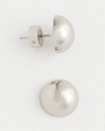 Chico's Mini Silvertone Sphere Stud Earrings Silver