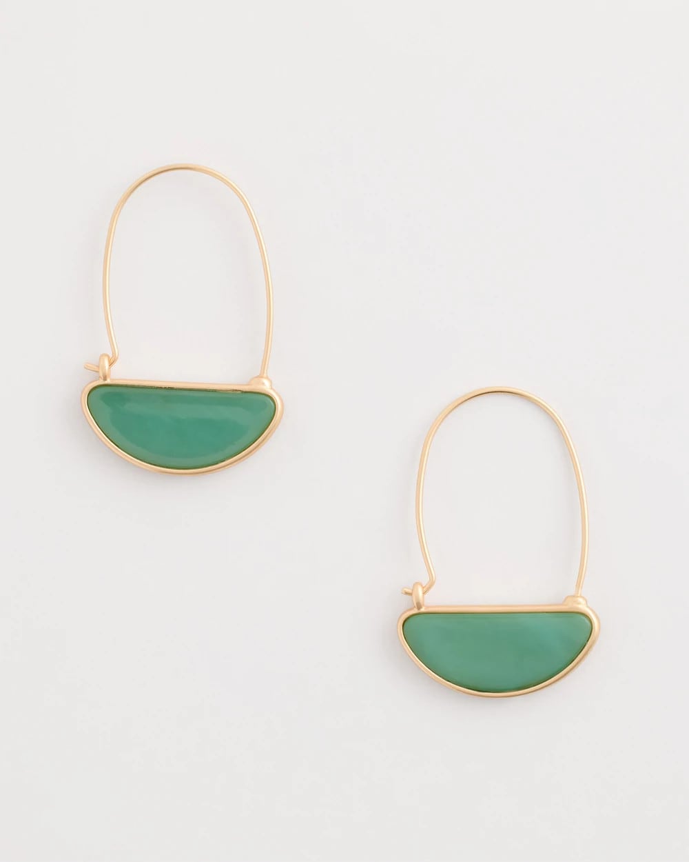 Chico's Resin Threader Drop Earrings Green