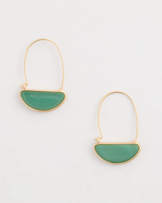 Chico's Resin Threader Drop Earrings Green