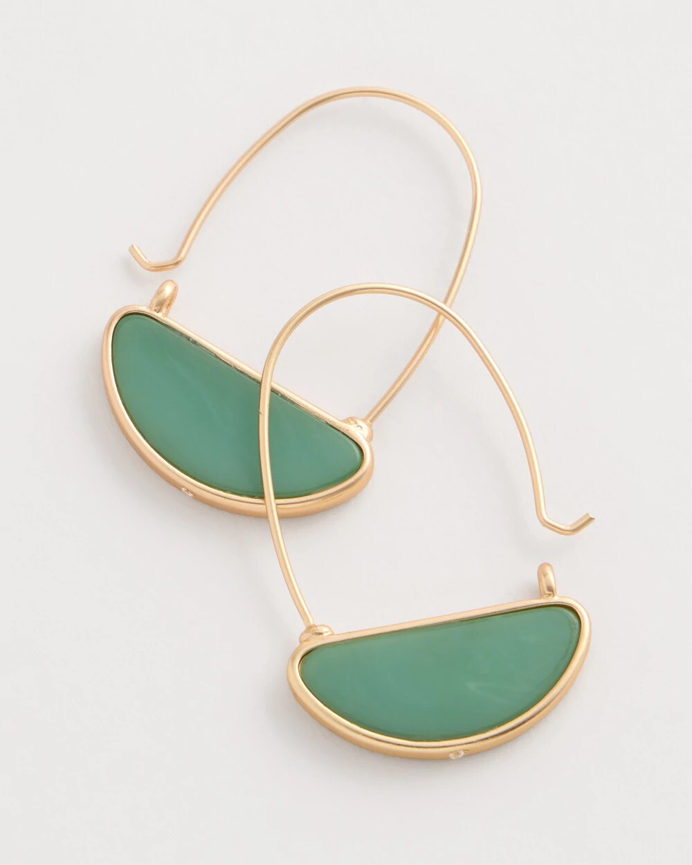 Chico's Resin Threader Drop Earrings Green