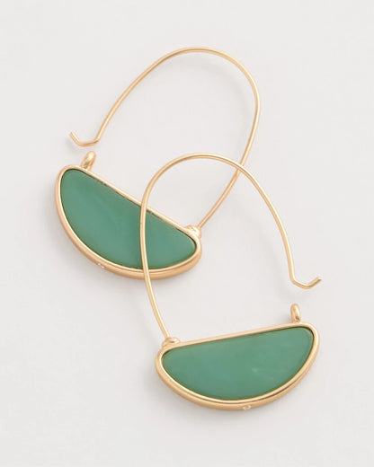 Chico's Resin Threader Drop Earrings Green