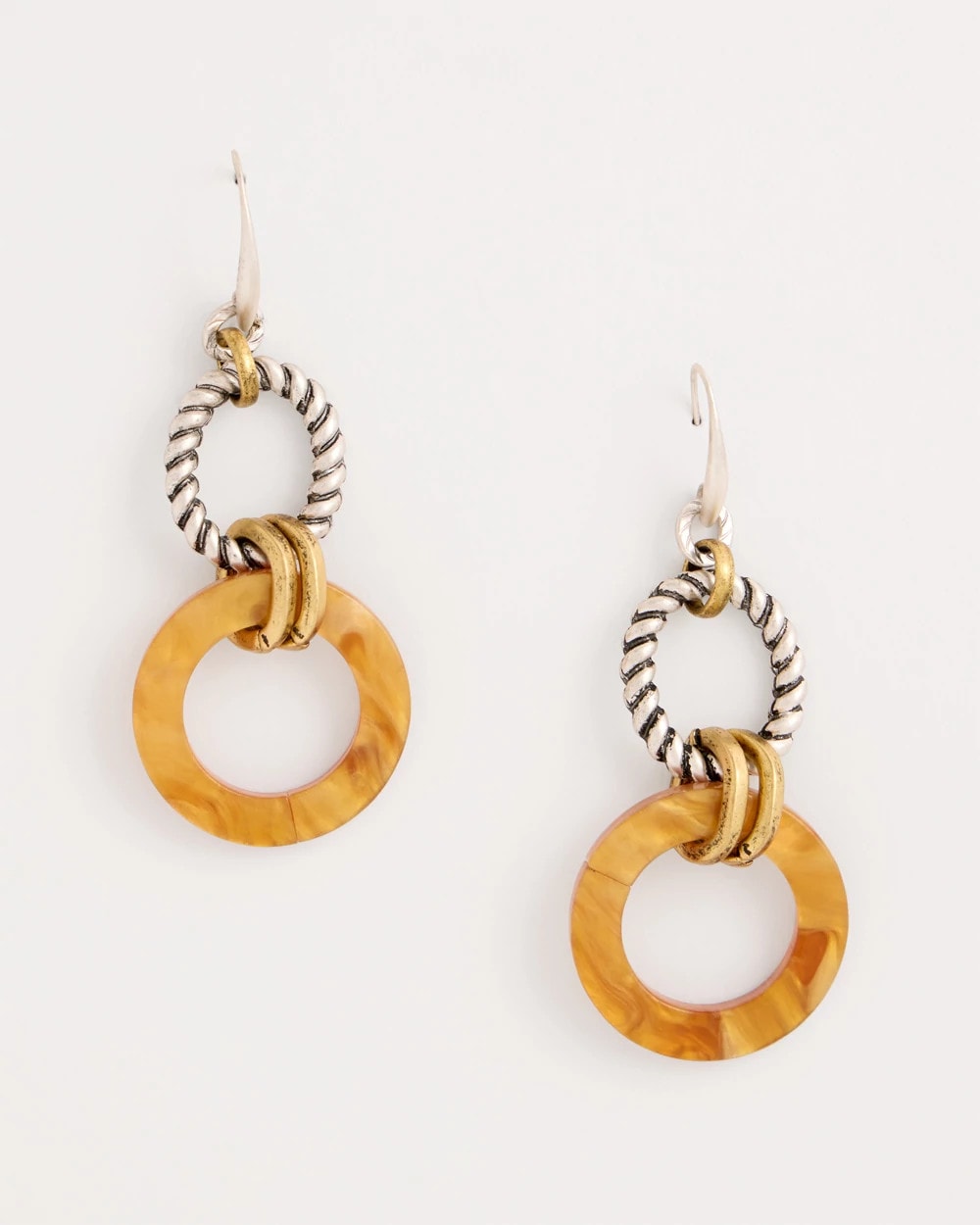Chico's Linked Resin Drop Earrings Neutral