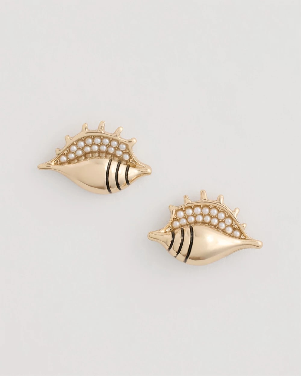 Chico's Conch Stud Earrings Gold