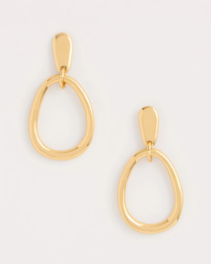 Chico's Goldtone Open Circle Drop Earrings Gold